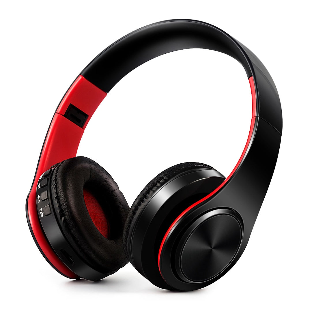 Black Foldable Bluetooth Headphones with Microphone