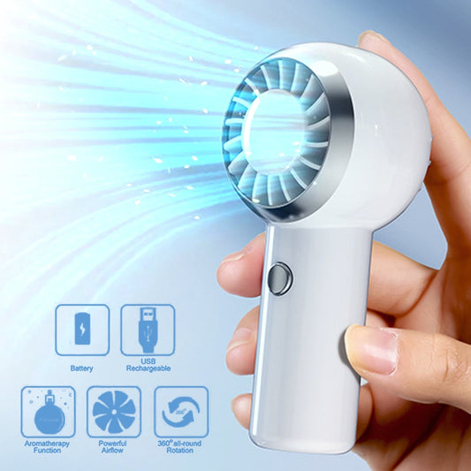 Portable Hand Held Fan, Quiet and Small, USB Rechargeable